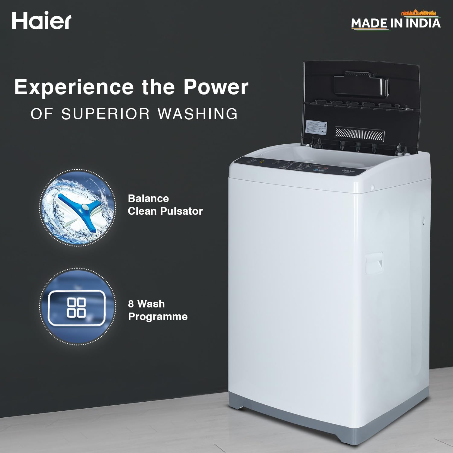 Haier 6.5 Kg 5 Star Fully Automatic Top Load Washing Machine With Oceanus Wave Drum, Magic Filter, Anti Rat Mesh, Moon Light Grey, HWM65-1269DB Haier 6.5 Kg 5 Star Fully Automatic Top Load Washing Machine With Oceanus Wave Drum, Magic Filter, Anti Rat Mesh, Moon Light Grey, HWM65-1269DB