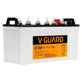 V-Guard 12V Tall Tubular Inverter Battery With a 152 Ah Capacity, High Backup Performance & Low Maintenance, Rugged Construction, VJ 165