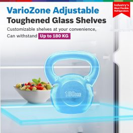Bosch MaxFlex Convert 332L 3 Star Frost Free Triple Door Inverter Refrigerator, 8-in-1 Convertible, UV Protected Body Shield, VitaFresh Technology, Adaptive UI, Shiney Silver, CMC33S03NI