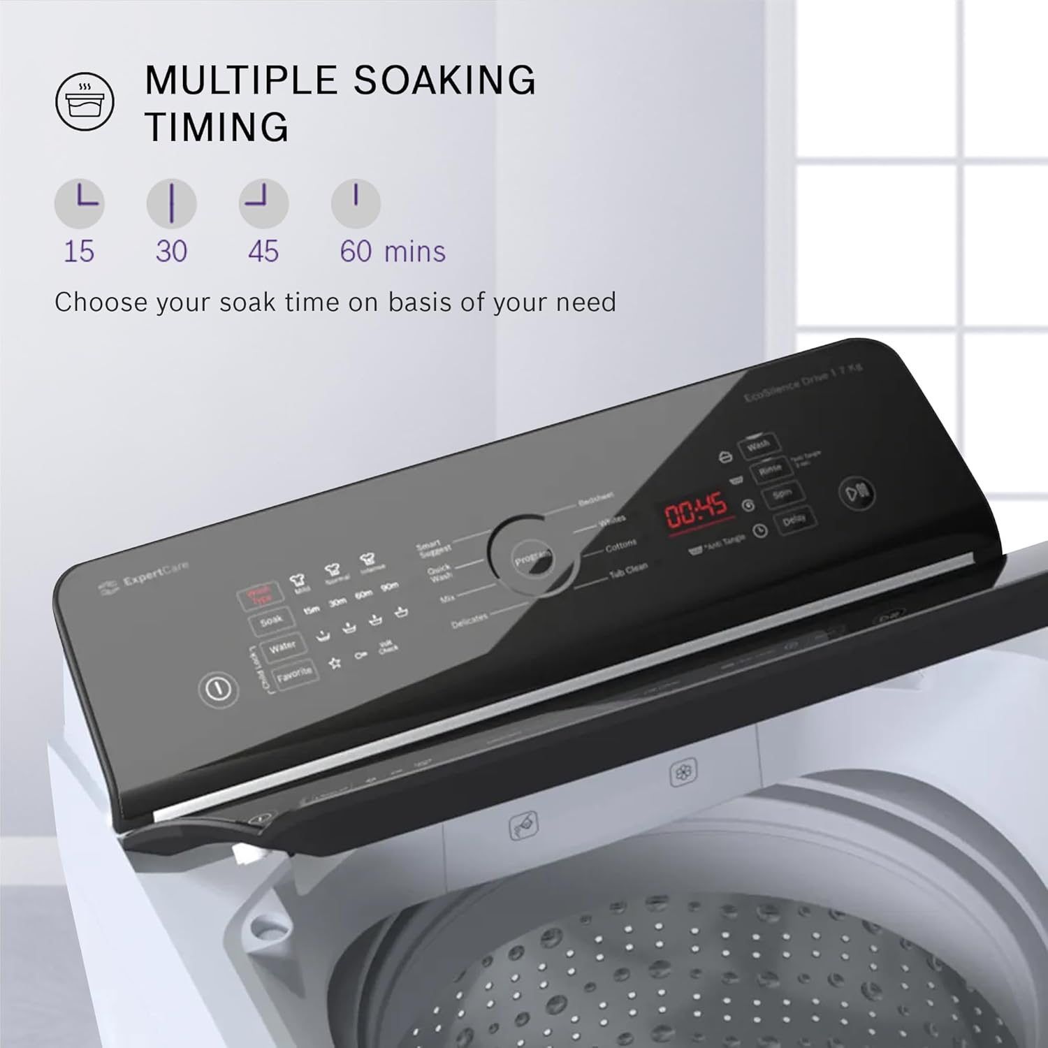 Bosch 7 kg 5 Star Fully-Automatic Top Loading Washing Machine, Expert Care, Vario Drum Technology and Anti-Tangle Program, White, WOE701W0IN Bosch 7 kg 5 Star Fully-Automatic Top Loading Washing Machine, Expert Care, Vario Drum Technology and Anti-Tangle Program, White, WOE701W0IN