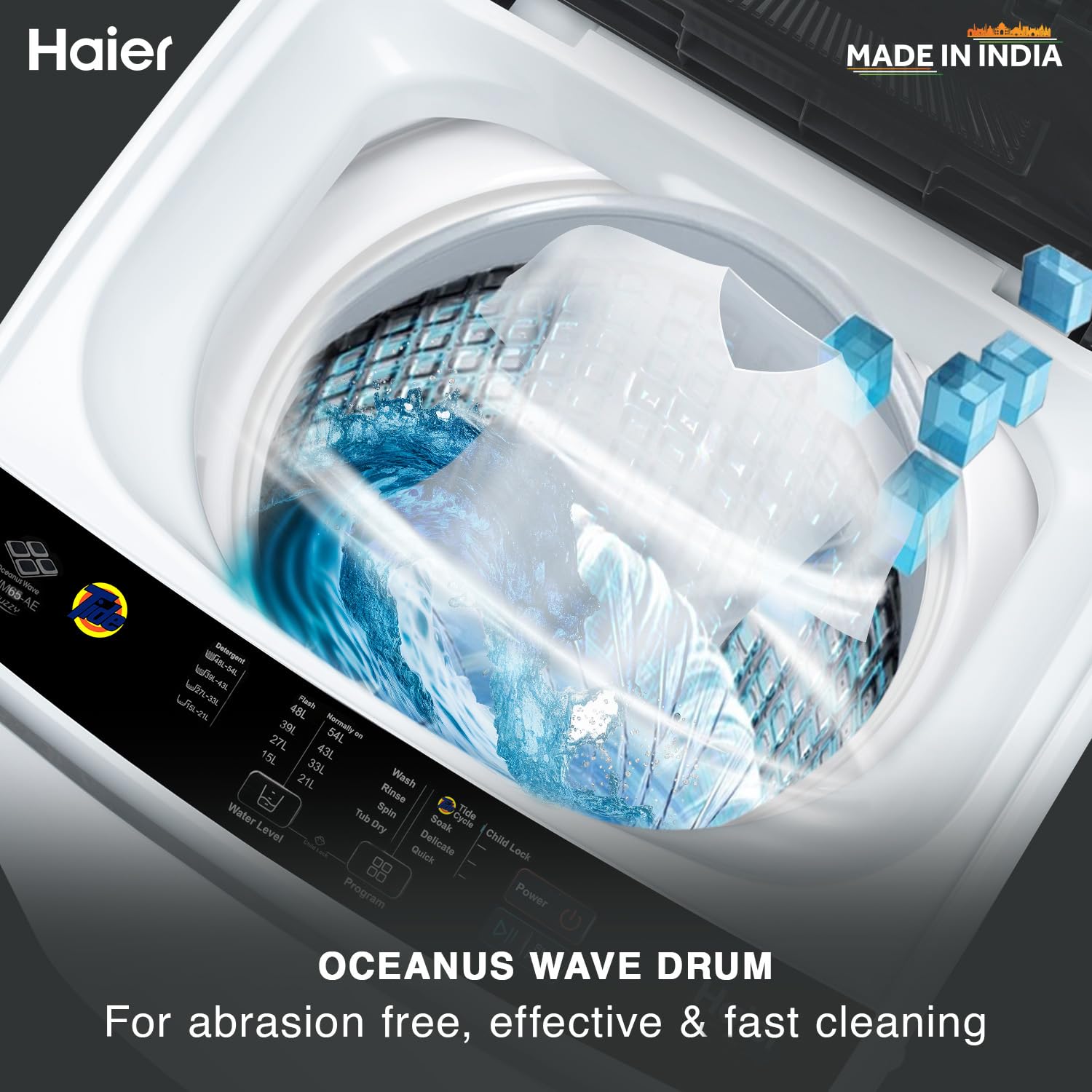 Haier 6.5 Kg 5 Star Fully Automatic Top Load Washing Machine With Oceanus Wave Drum, Magic Filter, Anti Rat Mesh, Moon Light Grey, HWM65-1269DB Haier 6.5 Kg 5 Star Fully Automatic Top Load Washing Machine With Oceanus Wave Drum, Magic Filter, Anti Rat Mesh, Moon Light Grey, HWM65-1269DB