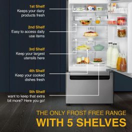 Whirlpool 215 L Frost Free Triple Door Refrigerator, ICE Twister, Zeolite & ActiveFresh Technology, Artemis Steel, FP 263D PROTTON ROY