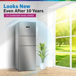 Bosch MaxFlex Convert 332L 3 Star Frost Free Triple Door Inverter Refrigerator, 8-in-1 Convertible, UV Protected Body Shield, VitaFresh Technology, Adaptive UI, Shiney Silver, CMC33S03NI