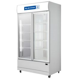 BLUE STAR 568 Liter Self-Closing Double Glass Door Commercial Visi Cooler, Automatic Defrost System and Inverter Compressor, VC600CD-B