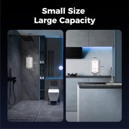 Haier 3.0KW 5.5 Litre Electric Instant Water Heater for Bathroom & Kitchen, Rust Proof Body, Fast Heating, Advance SS Tank, Copper Heating Element, White, EI5-5V ZYRA