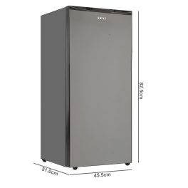 Akai 92 Litre Direct Cool Single Door Compact Refrigerator with 1 Star Rating and Silent Operation, Hairline-Silver, AKDE1051-NHLS