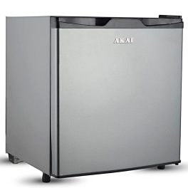 Akai 48 Litre Direct Cool Single Door Minibar Refrigerator with 1 Star Rating and Silent Operation, Hairline-Silver, AKDE551-NHLS