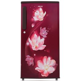 AKAI 180L, 2 Star Direct Cool Single Door Refrigerator, Manual+Push Defrost, Soft Crisper, Stabilizer Free Operation, Wine Flower, AKDE2022-CPFHW