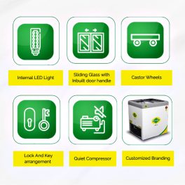 Western 311 Liter 5 Star Glass Top Double Slide Door Chest Deep Freezer, Automatic Defrost System, White, F350-GL