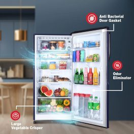 Kenstar 92 Liter, 1 Star Mini Single Door Inverter Refrigerator, Vegetable Crisper, Anti-bacterial Gasket, Stabilizer Free Operation, Hairline-Grey, REFKD121PTHG-CEH