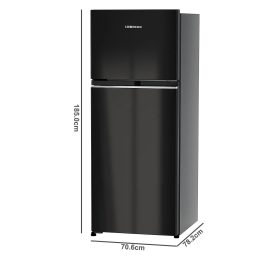 Liebherr 428 Litres, 2 Star Frost-Free Double Door Inverter Refrigerator, No Frost, Duo Cooling Technology, Stabilizer-Free Operation, Black Gloss, TVPBGB 4231