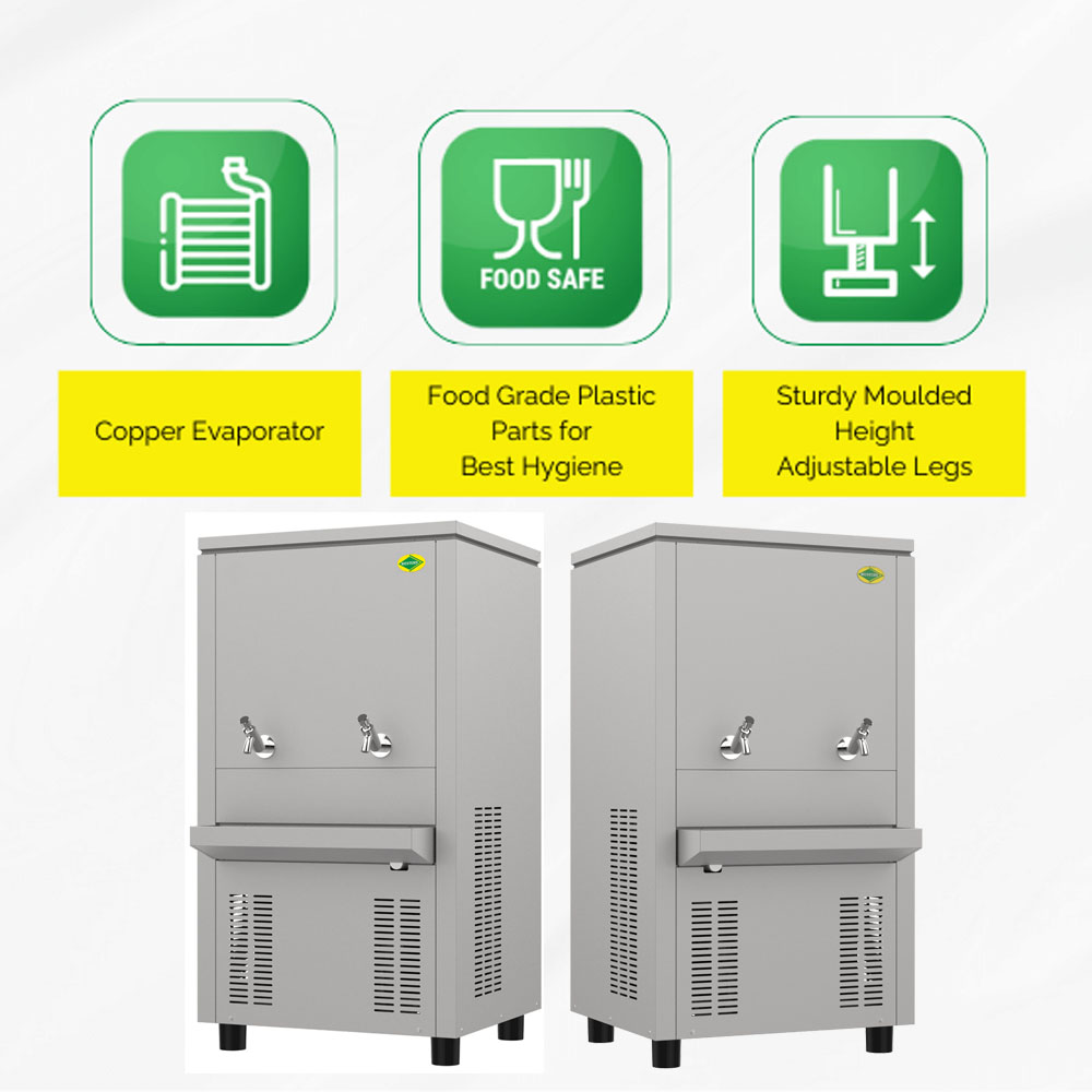 Western 80 Liter Double Tap Water Cooler with 40 Liter Cooling Capacity, Fully Stainless Steel, Overload Safety Protection, SWC4080SS Western 80 Liter Double Tap Water Cooler with 40 Liter Cooling Capacity, Fully Stainless Steel, Overload Safety Protection, SWC4080SS