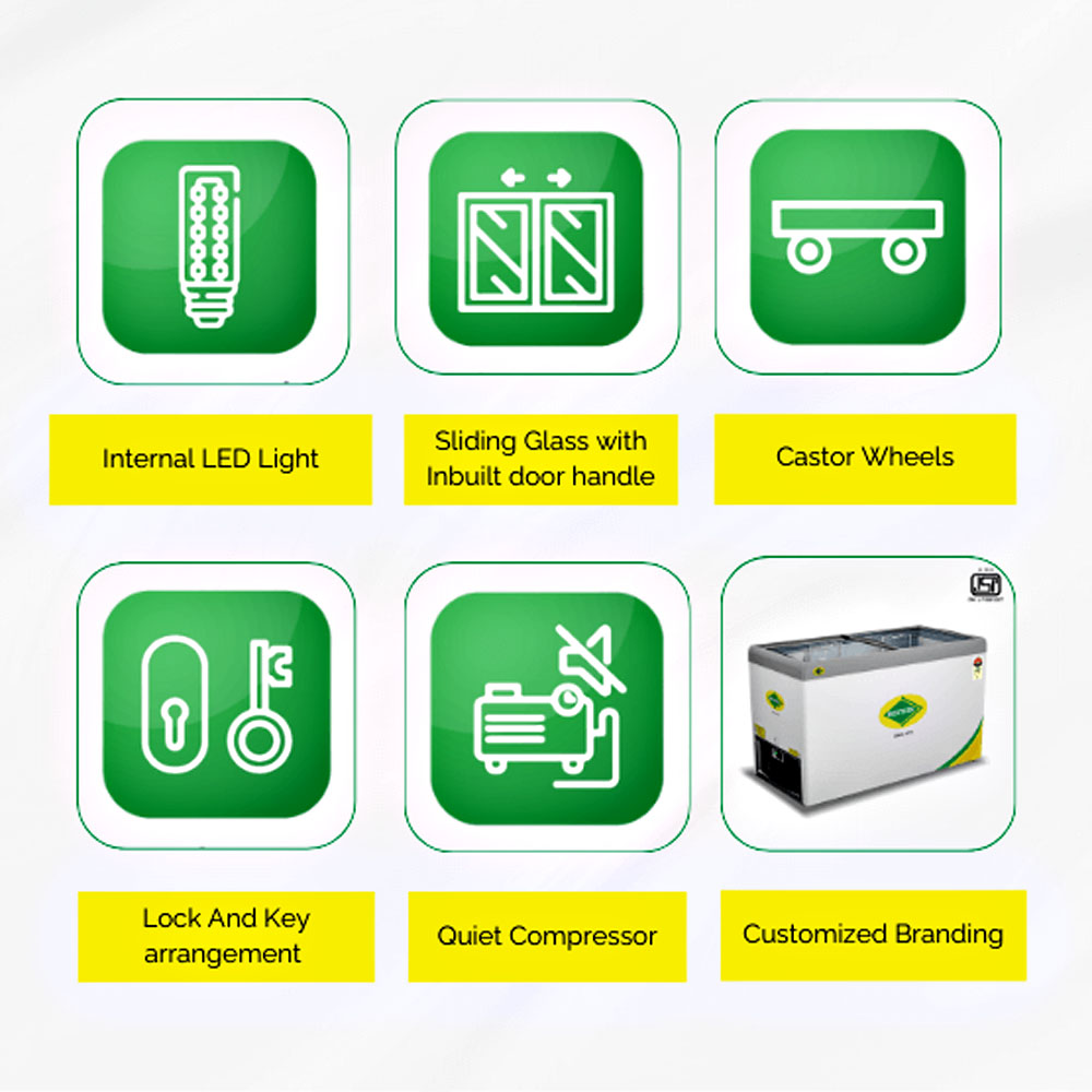 Western 536 Liter 5 Star Glass Top Double Slide Door Chest Deep Freezer, Automatic Defrost System, White, F550-GL Western 536 Liter 5 Star Glass Top Double Slide Door Chest Deep Freezer, Automatic Defrost System, White, F550-GL