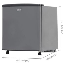 Akai 48 Litre Direct Cool Single Door Minibar Refrigerator with 1 Star Rating and Silent Operation, Graphite Grey, AKDE551-NGG