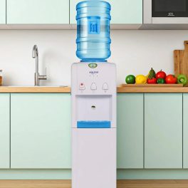 Voltas Floor Mounted Water Dispenser Pure FS with Non Cooling Storage Cabinet, Hot Water Safety Lock, White, Minimagic Spring-FS Plus