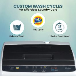 Haier 6.5 Kg 5 Star Fully Automatic Top Load Washing Machine With Oceanus Wave Drum, Magic Filter, Anti Rat Mesh, Moon Light Grey, HWM65-1269DB