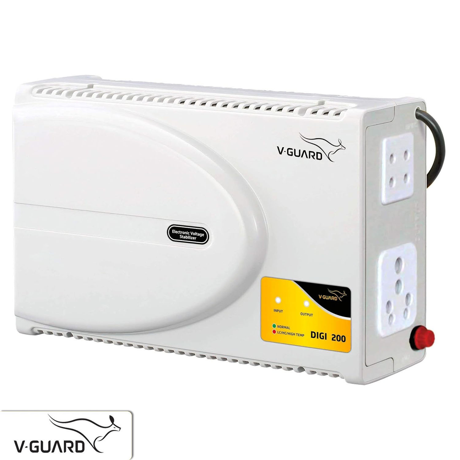 V-Guard 6 Amperes Stabilizer For (LED , OLED, UHD) TV Up to 80 Inches, Set-Top Boxes and Home Theatre Systems Screen Size, White, DIGI 200 V-Guard 6 Amperes Stabilizer For (LED , OLED, UHD) TV Up to 80 Inches, Set-Top Boxes and Home Theatre Systems Screen Size, White, DIGI 200